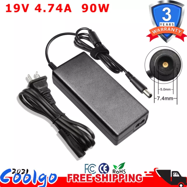 For HP EliteBook 8570p 8540p 2730p 90W Smart AC Laptop Charger Power Adapter US