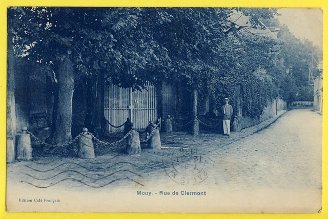 cpa written in 1936 MOUY (Oise) Rue de CLERMONT to Gaby ROUX de PARIS