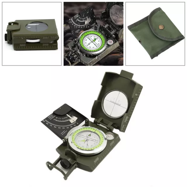 Pocket Professional Military Army Metal Sighting Compass Clinometer Camping New