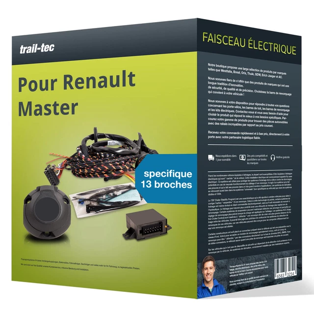 Faisceau électrique 13 Broches WESTFALIA Pour Renault Master (03/2010-), Opel Movano, Nissan NV400