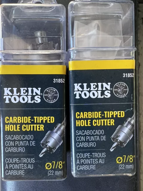 Klein Tools 31852 Carbide Hole Cutter, 7/8-Inch LOT OF 2