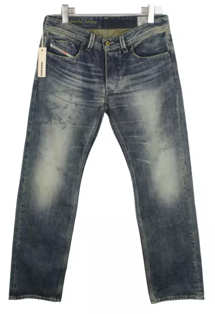 Diesel D.N.A Larkee Regular-straight 0828d Hommes Jeans W32/L32 Fané Whiskers