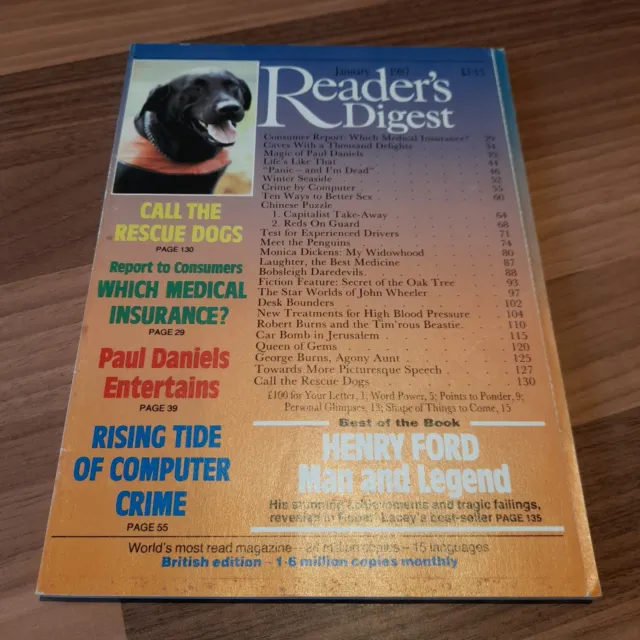 Readers digest magazine January 1987