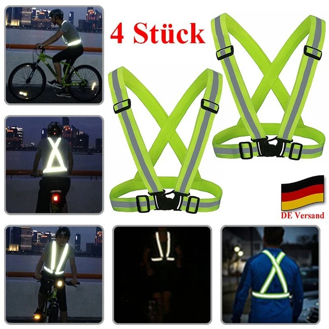 2 pz giubbotti antiincidente giubbotti di sicurezza riflettenti bicicletta moto gilet di avvertimento DE