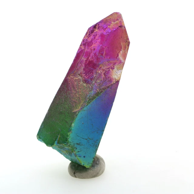 Watermelon Aura Quartz Lemurian Seed 2in Terminated Point 100ct Crystal #12