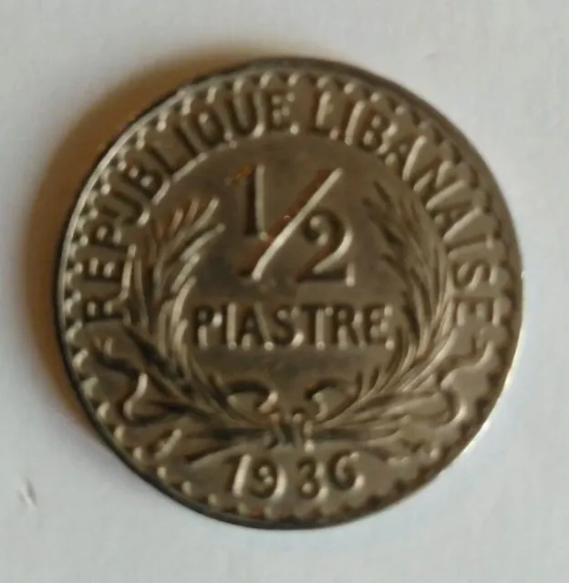 Lebanon Rare 1936 1/2 Piasters Key Date Coin Km # 9 WE COMBINE