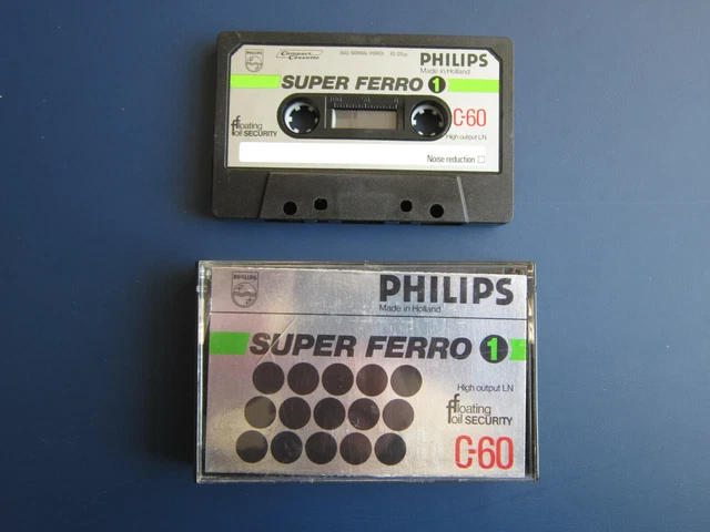 VINTAGE PHILIPS C60 Super Ferro Type I Cassette 1978 80 Used Super vintage-philips-c60-super-ferro-type-i-cassette-1978-80-used-super
