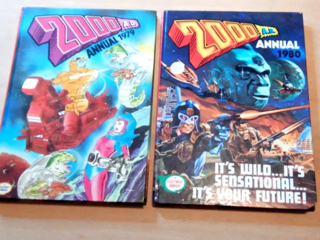 2000AD Annual 1979 & 1980 Hardback Book Unclipped Vintage Sci-Fi