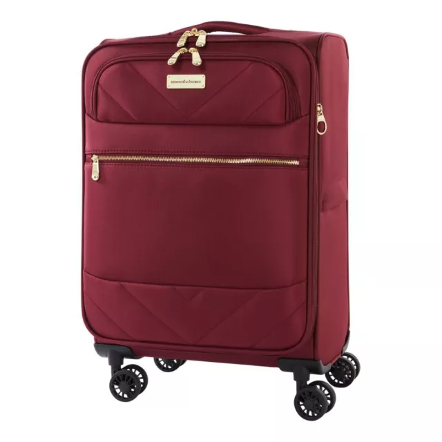 Samantha Brown 22" Spinner Travel Pilot Case Burgundy Expandable Carry-on New