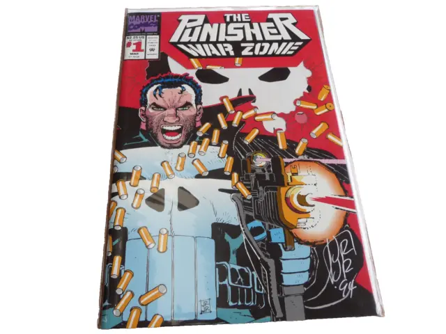 Marvel Comics Punisher War Zone No 1 Signed By John Romita Jr