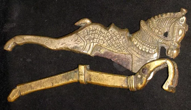 Antique Indian Brass Running Horse Shape Betel Nut Cutter Supari Cutter Sarota
