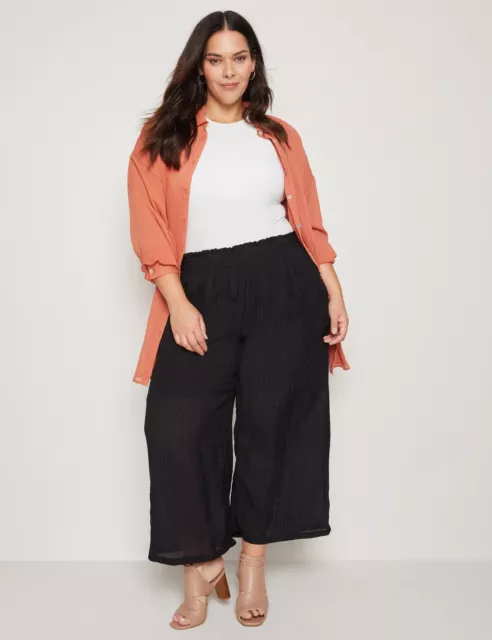 Plus Size - Womens Pants / Trousers -  Full Length Crinkle Party Pant