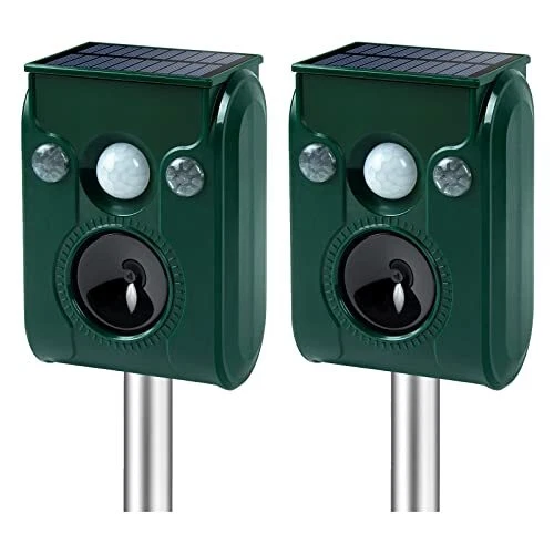 Ultrasonic Animal Repeller Outdoor Solar Repellent Cat Repellent. with