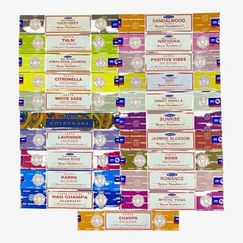 Assorted 4 or 12 Pack Box Genuine Nag Champa Fragrance Incense Sticks Home Decor