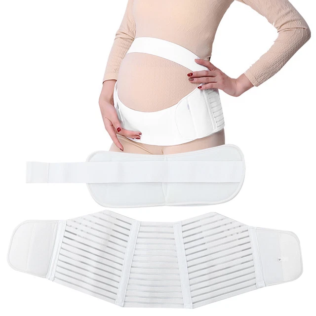 (XXL) Cintura Maternità Fasce di Supporto Pelvico Gravidanza Schiena Tutore Bianco