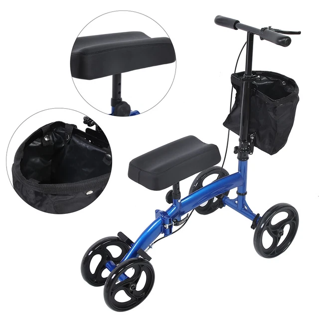 Knie-Rollator Lenkbarer Knie Scooter Alternative zu Krücken Laufhilfe mit Bremse