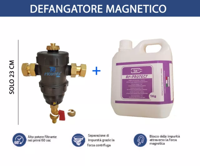 Kit Defangatore Magnetico 3/4 Sotto Caldaia Piu Inibitore 1 Kg