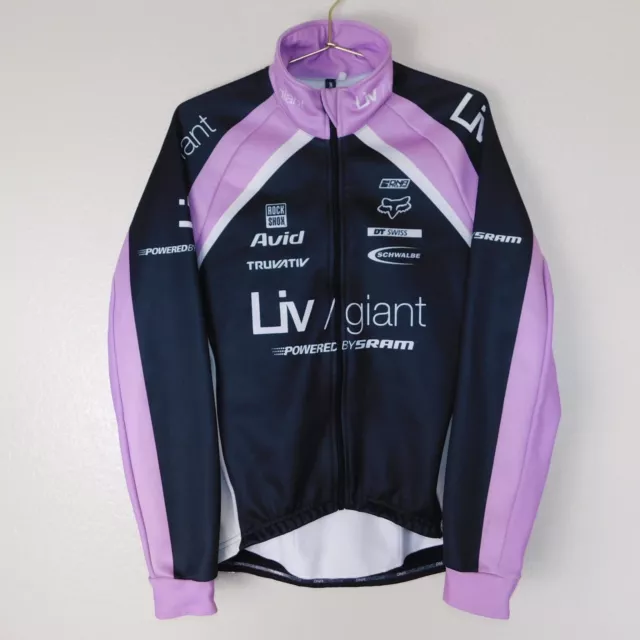 DNA Cycling Bicycling Jacket Italy Size M Purple Black Multi Logo Fox Racing