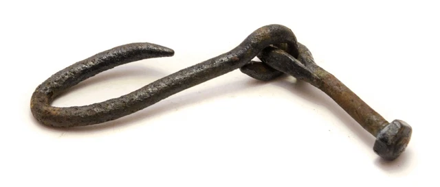 Antique Hand Forged Iron Hardware Barn Farm Accessory Large Hook Bolt 5
