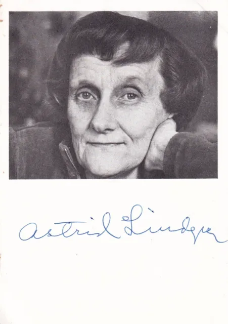 Astrid Lindgren - Schriftstellerin - Karte 80er Jahre - original signiert