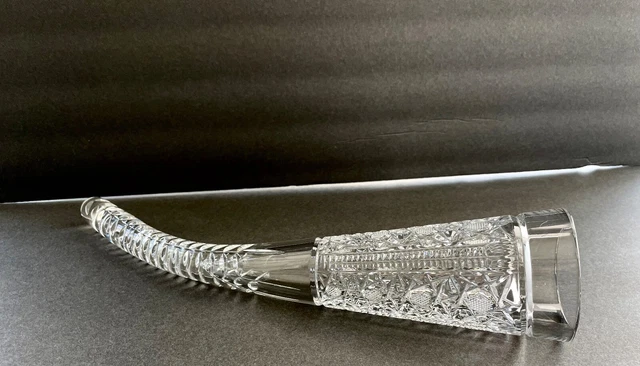 Crystal Glass Bohemia Drinking Horn Glass Beautiful Cut Detail