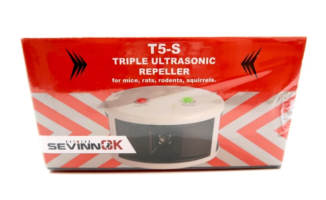 New SEVINNOK T5-S Triple Ultrasonic Repeller for Mice, Rats, Rodents & Squirrels