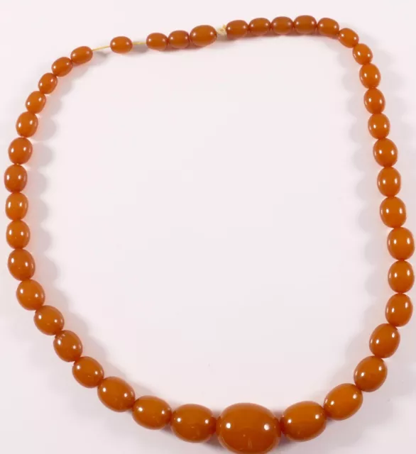 Bernstein- Collier Hals- Kette ovale Kugeln  Amber ca. 62cm