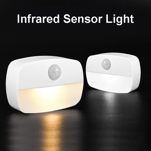 Led wireless motion sensor night light stick on bedroom cabinet stair