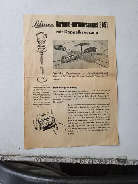 Werbeprospekt/l/Schuco Varianto Verkehrsampel 3051 Mit Doppelkreuzung/1950/Orig.