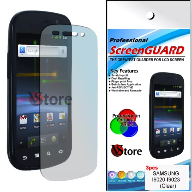 3PC Película Proteger Salva Pantalla LCD De Samsung I9020/I9023 Google Nexus S