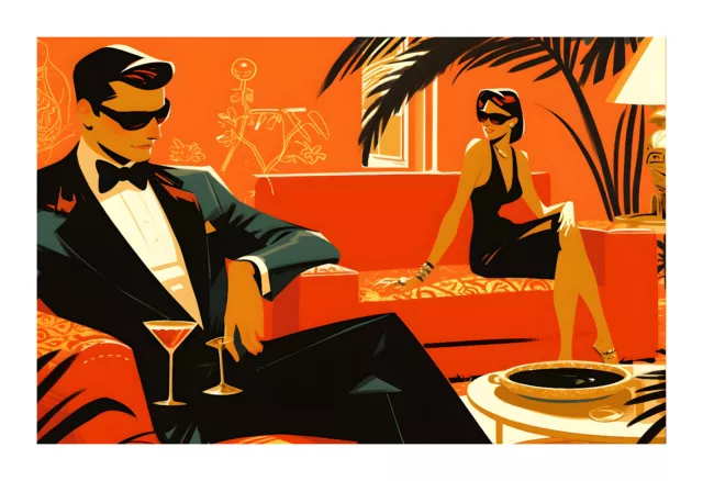 1960s Swanky Couple Mid Century Modern Art Print pg18