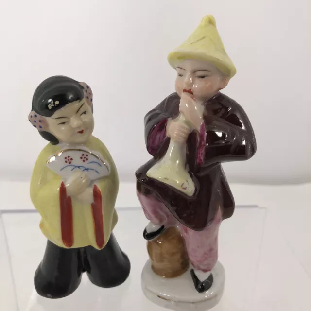 Asian Couple Man & Woman Figurines Occupied Japan Vintage