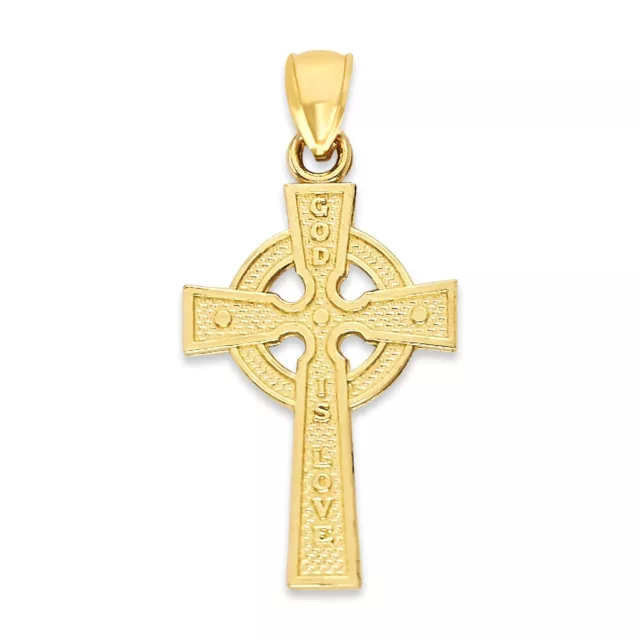 Solid Gold Celtic Cross Pendant in 10 or 14k, Crucifix Pendant Religious Jewelry 3