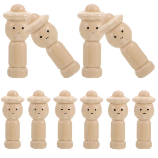 16 Pezzi Di Bambole Di Legno Vuote Per Fai Da Te: Kit Persone In Legno Non Finite (30-65mm) Per Pittura, Artigianato, Decorazioni E Attività Scolastiche - 4
