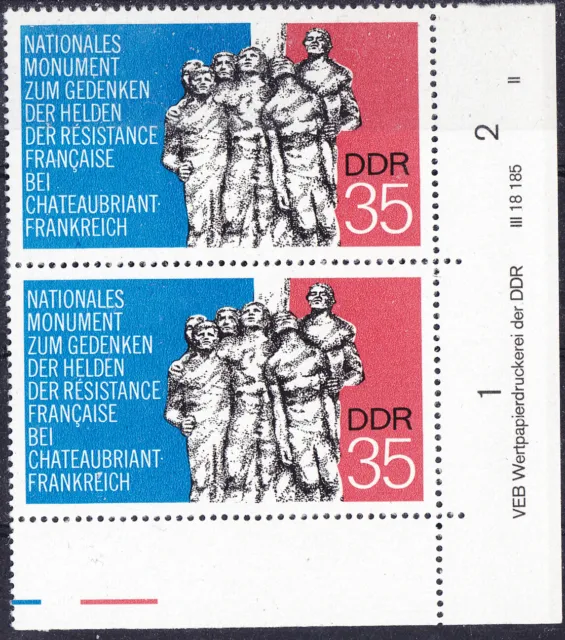 Briefmarken DDR Mi Nr. 1982 Mahnmal Chateaubriant Druckvermerk DV WPD II **