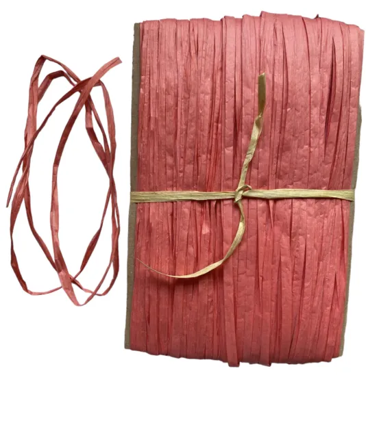 Cinta de papel Raffia para regalos decoración libro de recortes hágalo usted mismo artesanía coral rosa 1m 100m