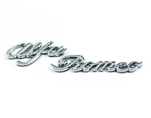 Distintivo adesivo in metallo cromato con scritta Alfa Romeo Spider Duetto