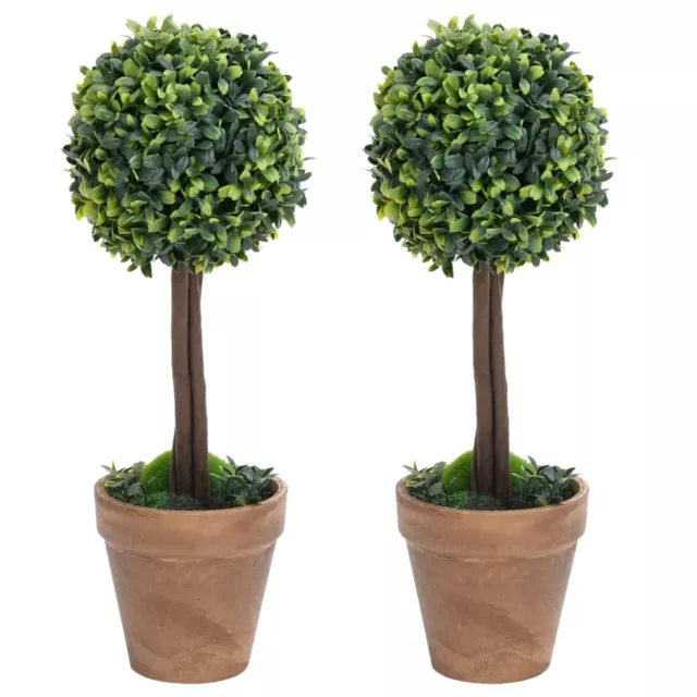 Gecheer Plante Artificielle Plantes de buis Artificiel avec Pots Boule 2 P4F0