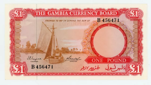 Gambia ... P-2a ... 1 Pound ... ND (1965-70) ... Gem *UNC* ... Prefix "B"