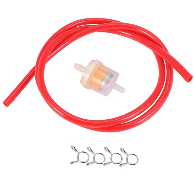 2 x (6 mm benzina + tubo benzina + 4 clip per moto scooter sporco 9961