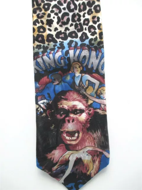 Vintage King Kong with Fay Wray Silk Tie American Film Classics Leopard Print