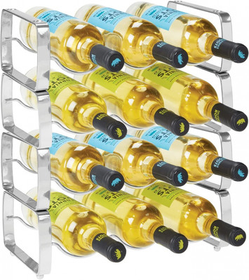 Colore mDesign set da 2 portabottiglie vino trasparente porta vino impilabile per 1 bottiglia ciascuno portabottiglie in plastica 