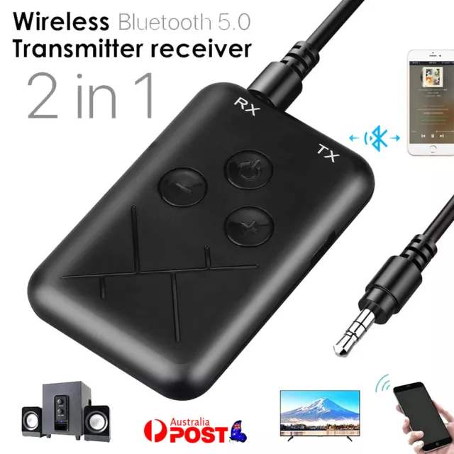 Wireless Bluetooth 5.0 Transmitter Receiver A2DP Audio 3.5mm Jack Aux Adapter