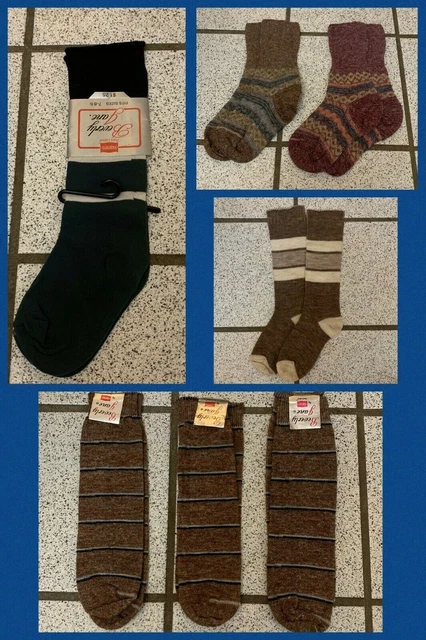 7 Vintage Socks Hanes Crew Nylon Knee High Stripe 1980s Toddler Girls NEW