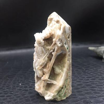 Natural Sphalerite Crystal Quartz Carved Geode Druzy Point Reiki Decorate 1pc