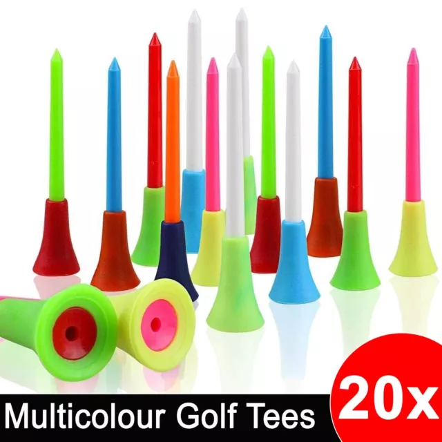 Golf Tees 90mm Plastic With Rubber Cushion Top Multi-colour Durable High Quality