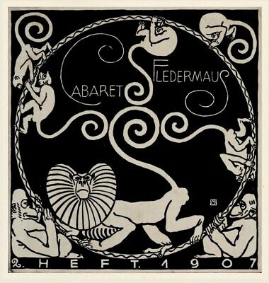 Moriz Jung (1907) Cabaret Fledermaus Germany * ART PRINT * Monkey Circle Lion