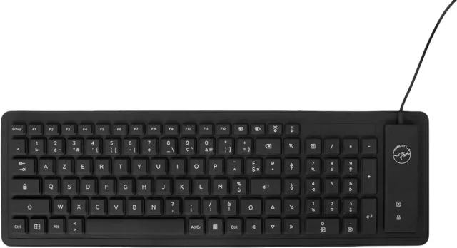 Clavier Souple Etanche AZERTY Solide Lavable Performant Transportable Enroulable