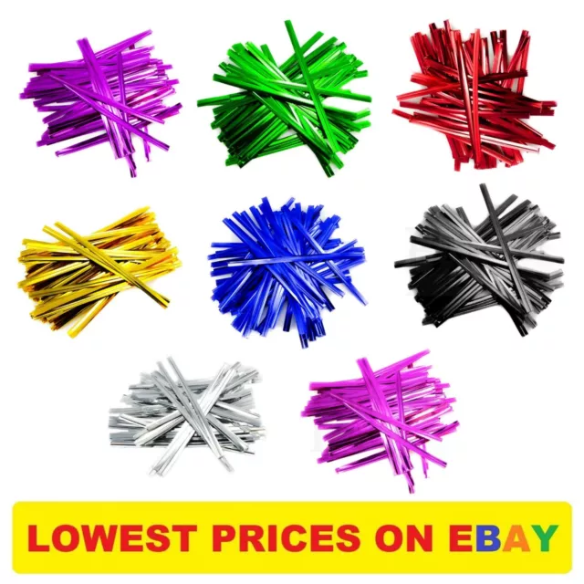 Metallic Twist Ties for Sandwich Food Freezer Sweets Cellophane Party Gifts Bags