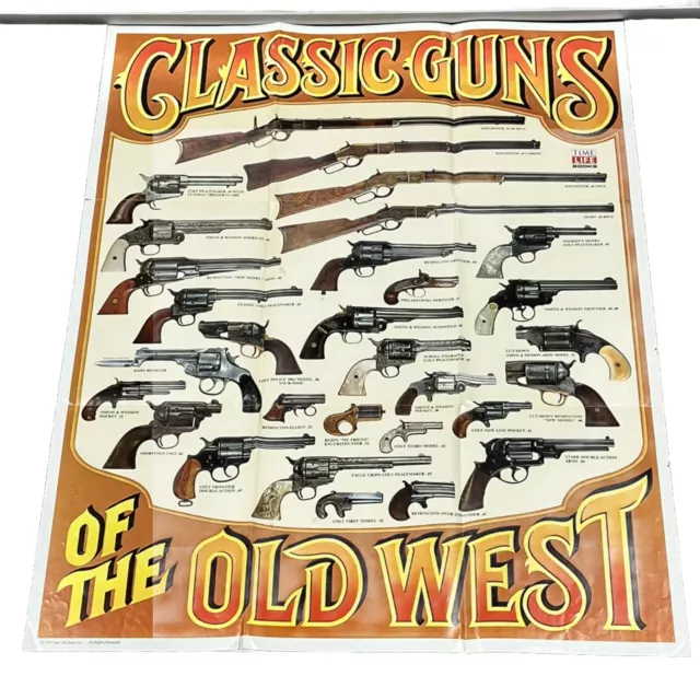 Classic Guns of The Old West 1979 Vintage Poster Time Life The Old West Books